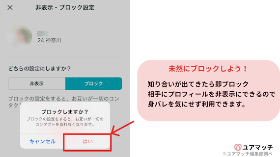 ペアーズ|ブロック画面
